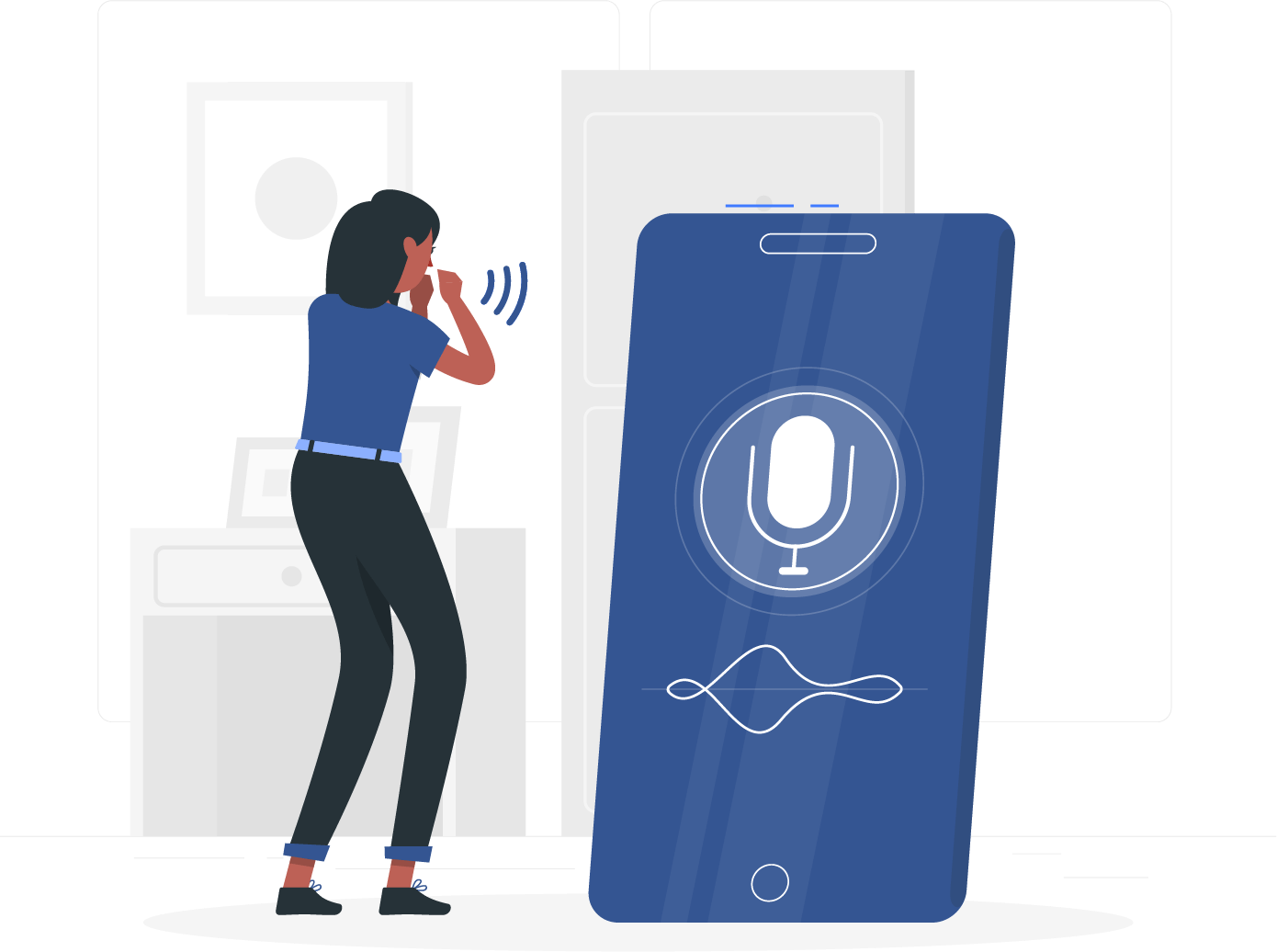 Utente che effettua un ordine vocale dallo smartphone