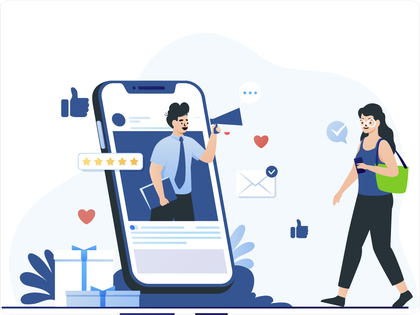 Promozione sui social mostrata su uno smartphone