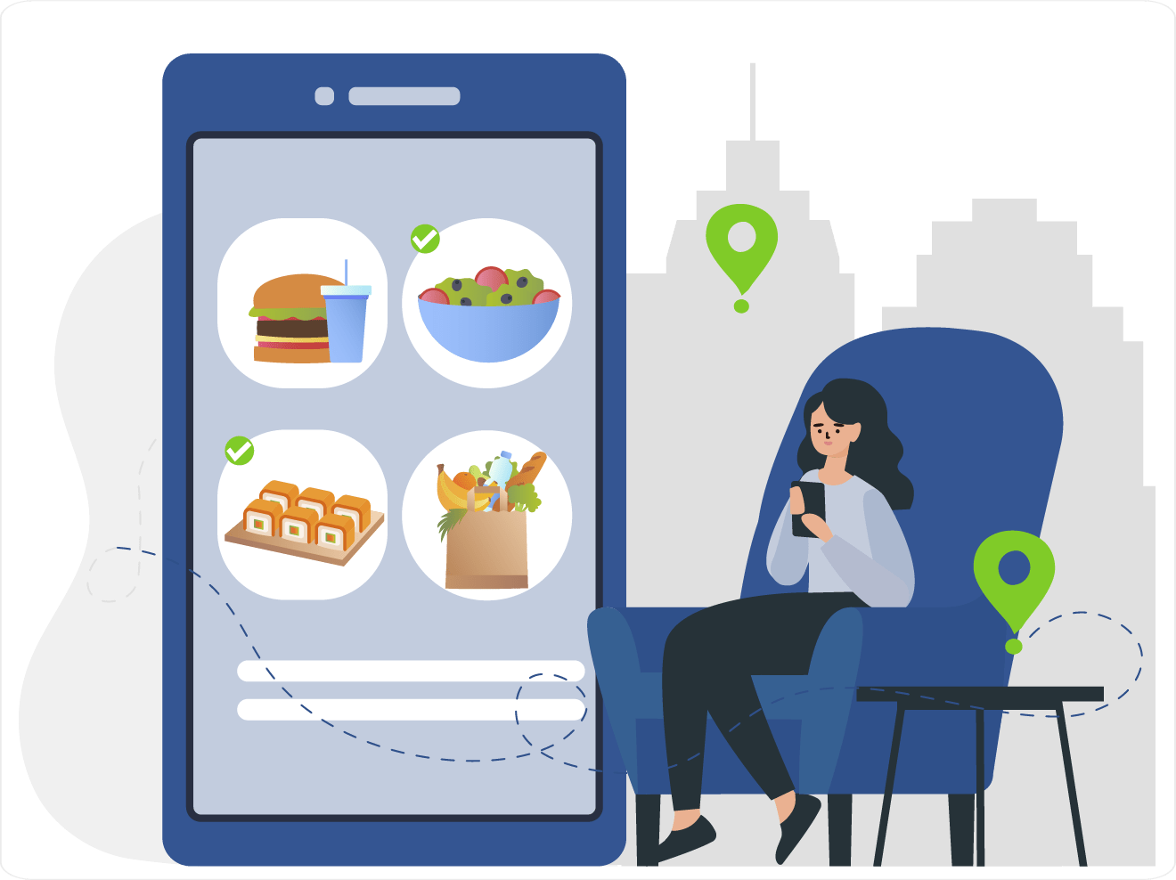Cliente che ordina da un menu digitale sullo smartphone