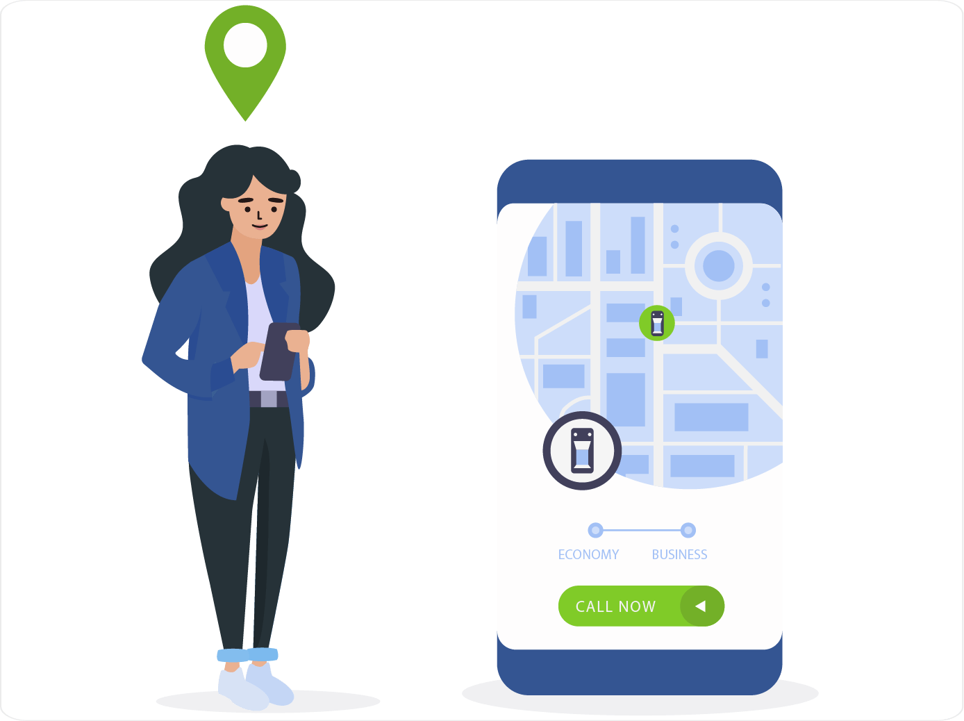 Mappa sullo smartphone con un'offerta basata sulla posizione del cliente